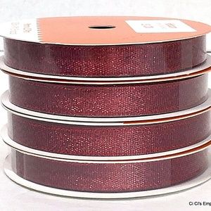 Red Holiday Craft Ribbon Lot of 4 Rolls Christmas